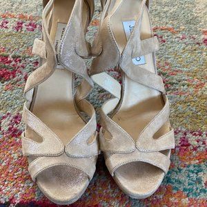 Jimmy Choo; size 40 champagne